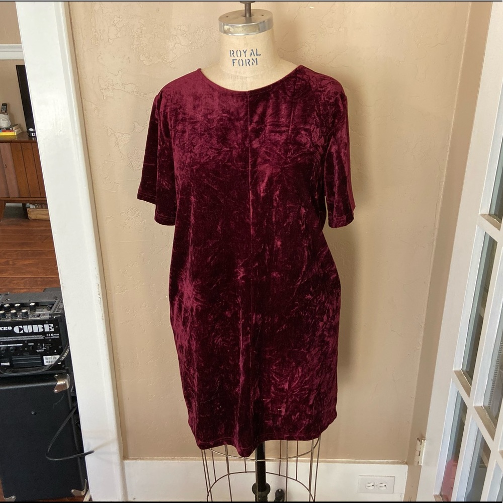 Burgundy Crush Velvet Dress Shirt